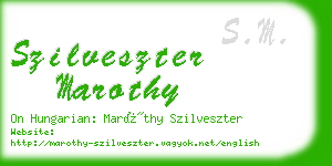 szilveszter marothy business card